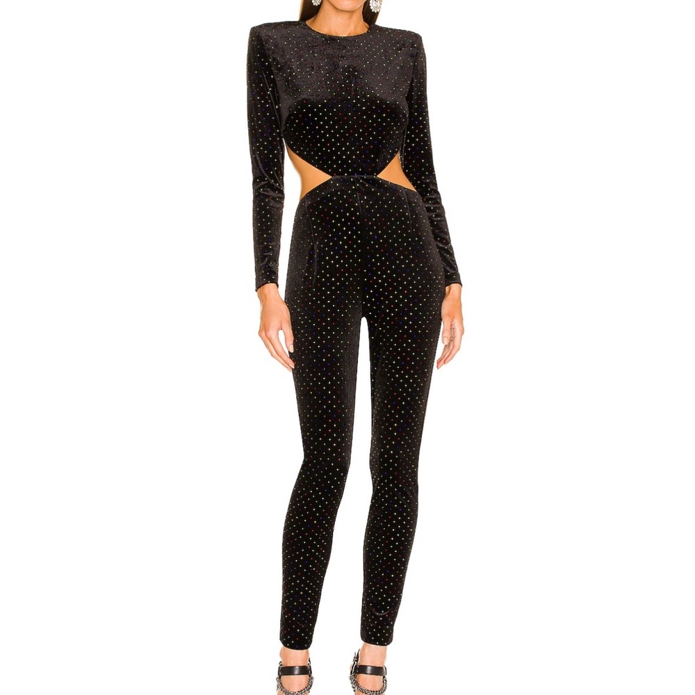 Rhinestone velvet jumpsuit